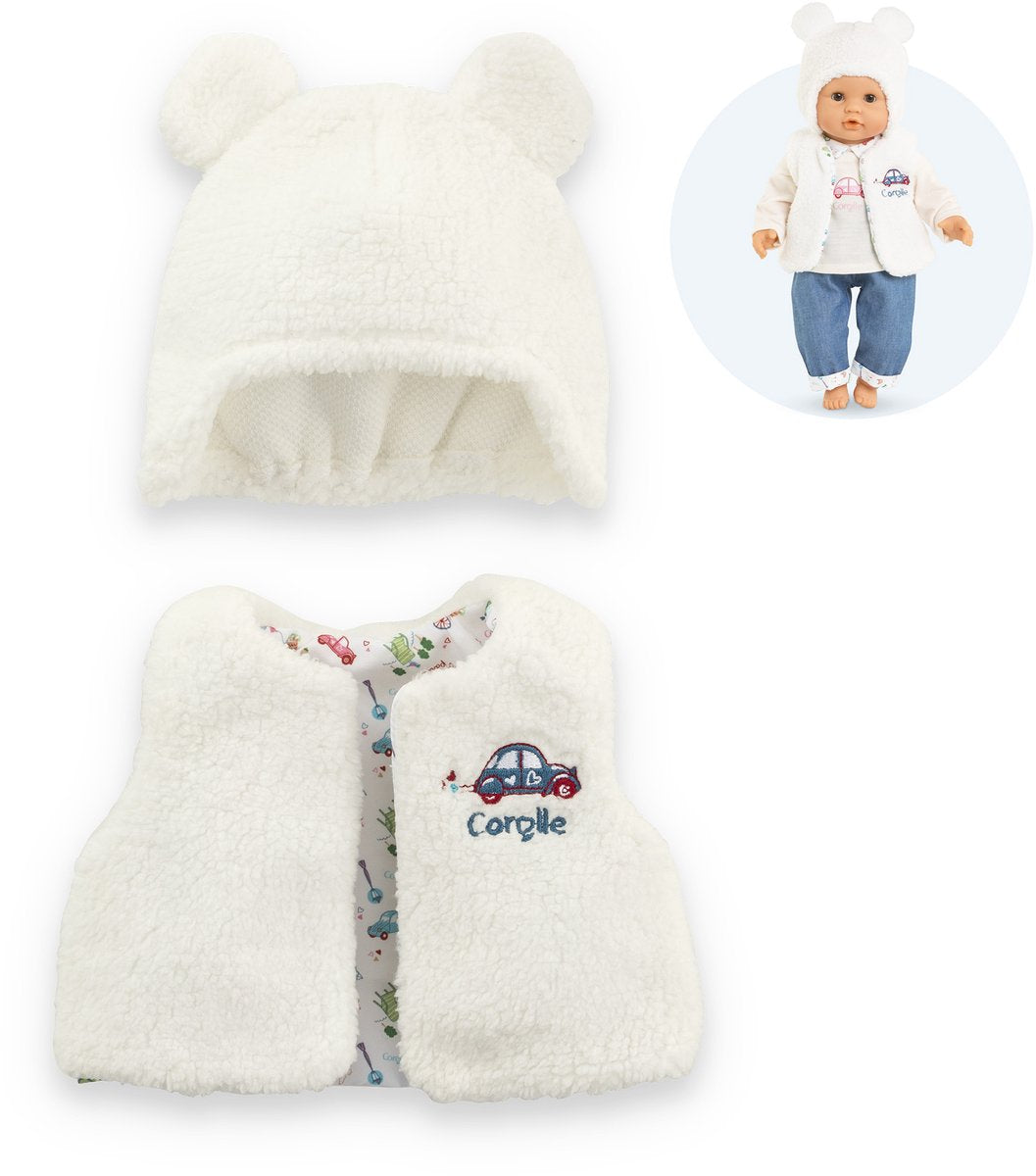 Corolle Winterset Babypuppenkleidung weiß 30cm - Puppenoutfit.