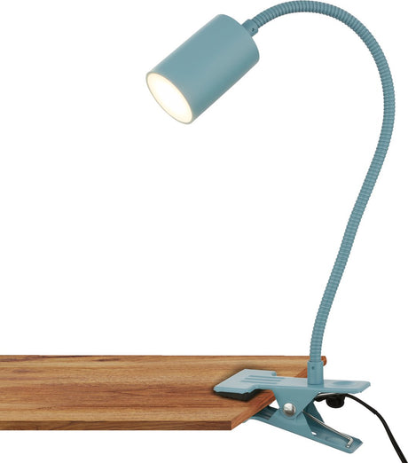 Briloner Fleks – Schreibtischleuchte – Klemmleuchte – neigbar klemmbar – Klemmstrahler mit warmweißem Licht – 3,5 W – Blau – 40 x 10 x 6 cm