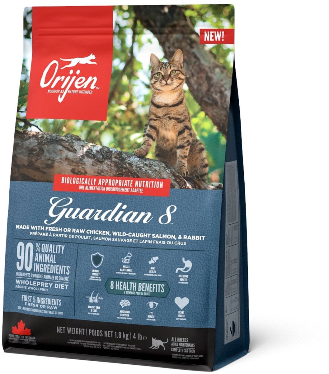 Orijen Guardian 8 Katze Huhn Truthahn Lachs – Katzenfutter – 1,8 kg