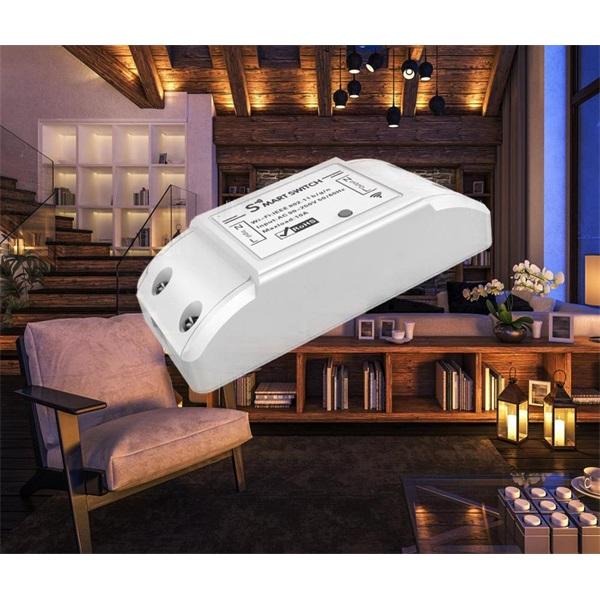 Woox r4967 intelligenter WLAN-Schalter mit Tuya-Stromversorgung, 10 A, 2300 W, 100–240 VAC, 50–60 Hz, WLAN