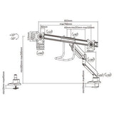 Neomounts Neomounts NM-D775DXBLACH Pantalla plana Desk Tv Clamp, 8 kg, 10 32) 100x100 mm, BLA