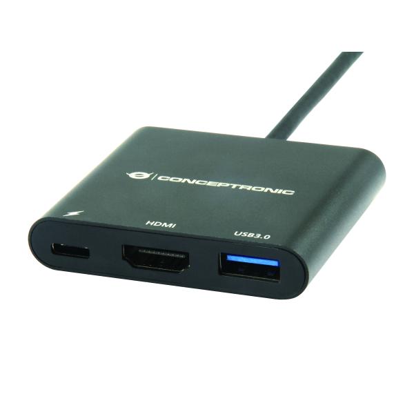 ConceptTronic Donn01b Donn USB-C till HDMI-adapter, USB 3.2 Gen 1 (3.1 Gen 1) Type-A C, HDMI, Black