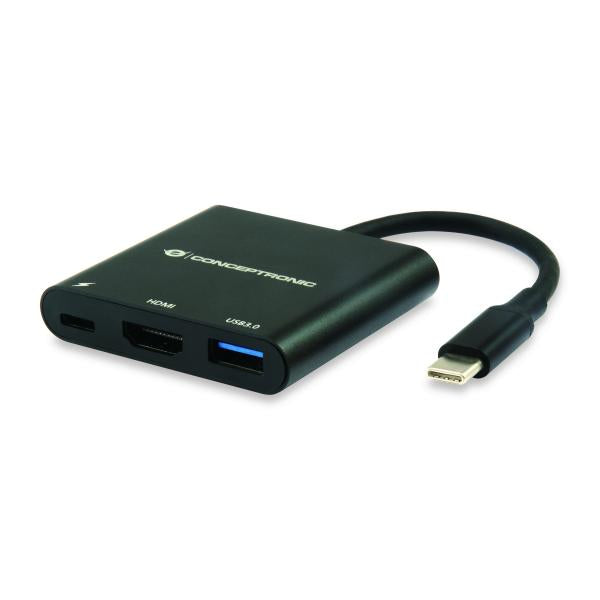 Conceptronic Donn01B Donn USB-C-zu-HDMI-Adapter, USB 3.2 Gen 1 (3.1 Gen 1) Typ A C, HDMI, Schwarz