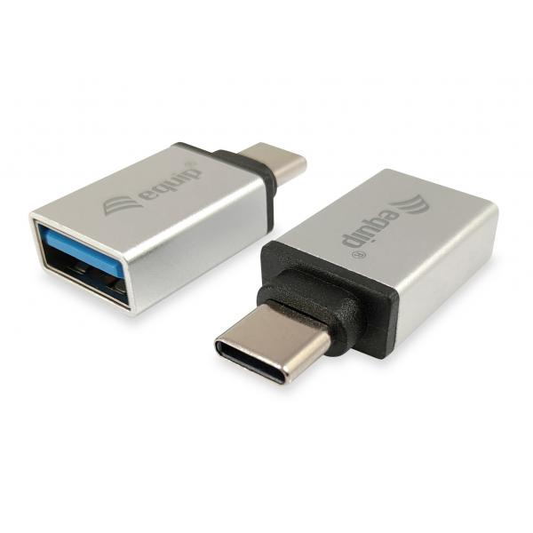 Equip 133473 USB-Adapter, USB Typ C -> USB Typ A, männlich weiblich, silber