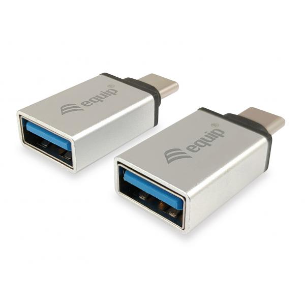 Equip 133473 USB-Adapter, USB Typ C -> USB Typ A, männlich weiblich, silber