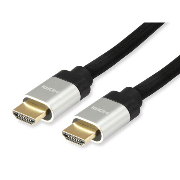 Equip 119380 HDMI 2.1 Cable de velocidad ultra alta, HDMI Tipo-A-> HDMI Tipo-A, 48 Gbit S, Arco, 1M, Negro