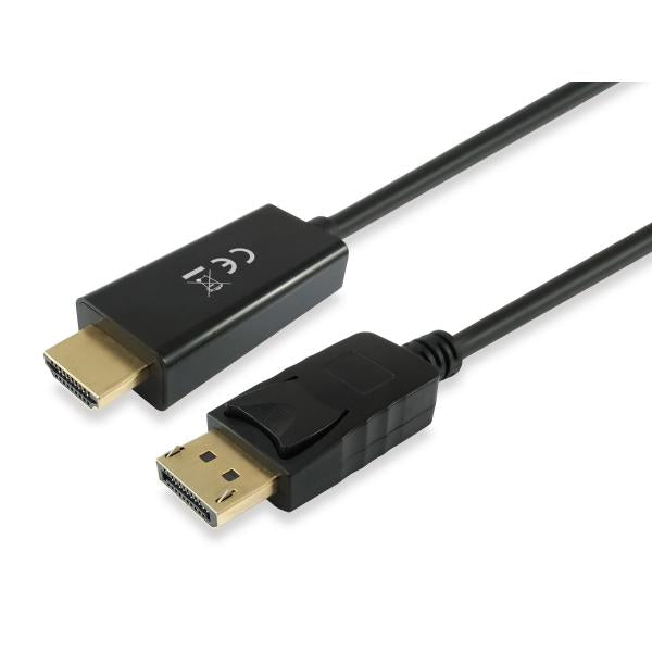 Vybavit 119390 Displayport na kabel HDMI, displayport -> HDMI, mužský muž, rovný, 2m, černá