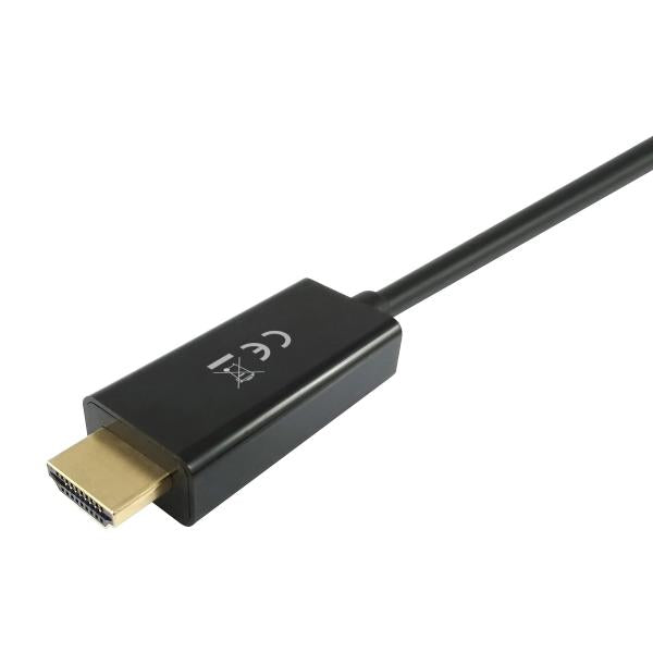 Vybavit 119390 Displayport na kabel HDMI, displayport -> HDMI, mužský muž, rovný, 2m, černá