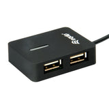 Equip 128952, 4-Port Reise-USB-Hub, USB 2.0, 480 Mbit s, Kunststoff, schwarz