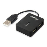 Equip 128952, 4-Port Reise-USB-Hub, USB 2.0, 480 Mbit s, Kunststoff, schwarz