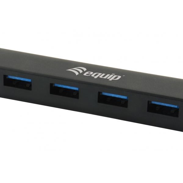 Equip 128954 4-Port USB Hub, USB 3.2 Gen 1 Typ-C-> ISB 3.2 Gen 1 Typ - A, 5000 MBITE S, BLACK