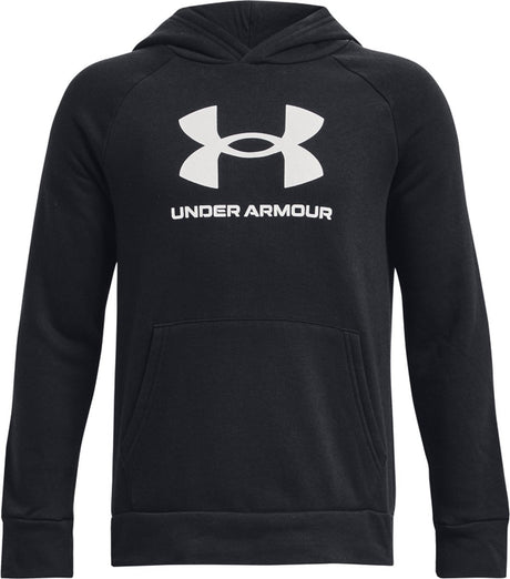 Under Armour UA Rival Fleece BL Hoodie Unisex Sportpullover – Schwarz – Weiß