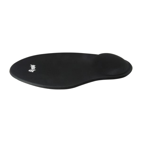 Equip 245014 Gel-Mauspad, Stoff, Gel, Polyurethan, Handballenauflage, rutschfeste Unterseite, einfarbig, schwarz