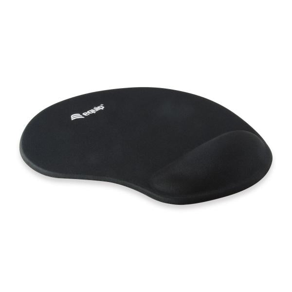 Equip 245014 Gel-Mauspad, Stoff, Gel, Polyurethan, Handballenauflage, rutschfeste Unterseite, einfarbig, schwarz