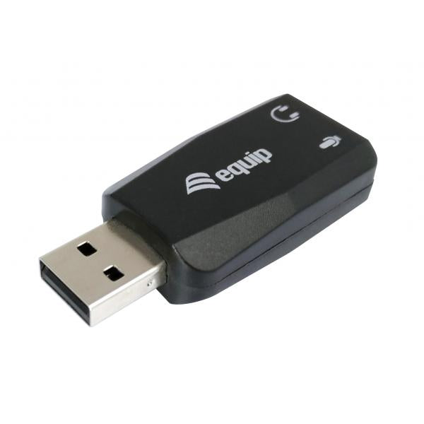 Equip equip 245320 usb audio adapter, usb type-a, 3.5 mm, 22 mm, 51 mm, 12 mm, black