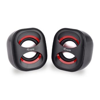 Equip 245331 Mini-USB-Lautsprecher, 2.0 Kanäle, kabelgebunden, 3 W, 90 – 20 Hz, 40 o, schwarz