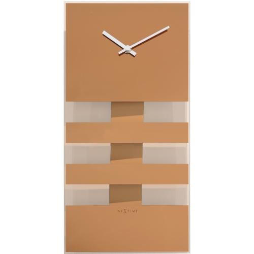 Nexttime Uhr 2855co kräftige Streifen, 38x19 cm, Wand, Kupfer