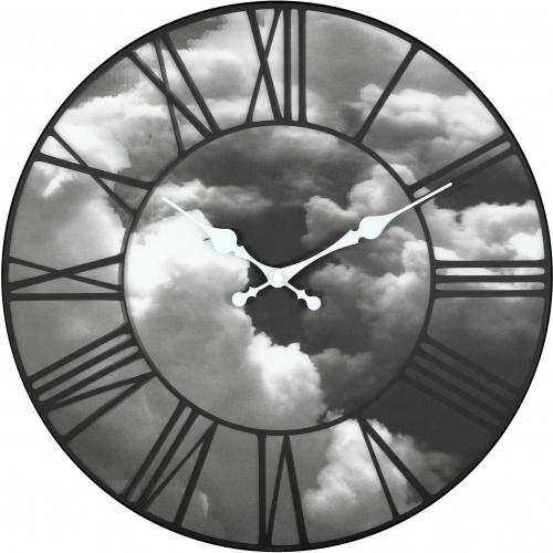 Nexttime Uhr 3037 Wolken, ø39 cm, Wand, schwarz