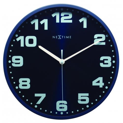 Nexttime Uhr 3053bl Dash Blue, ø 35 cm, Wand, blau