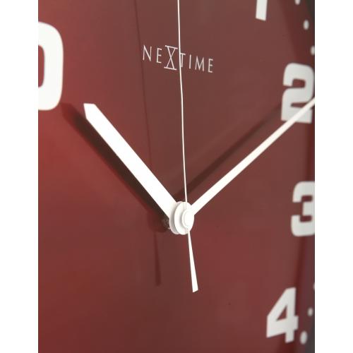Nexttime-Uhr 3053ro Dash Red, ø35 cm, Wand, Rotsilber