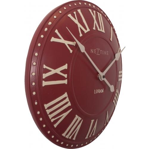 Nexttime Uhr 3083ro London römisch, ø34,5 cm, Wand, rot weiß