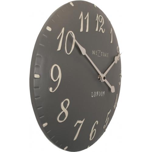 Nexttime-Uhr 3084GS London arabisch, ø34,5cm, Wand, grauweiß
