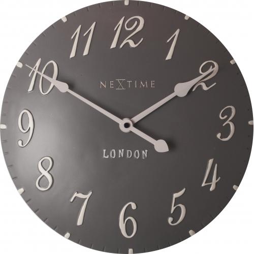 Nexttime-Uhr 3084GS London arabisch, ø34,5cm, Wand, grauweiß