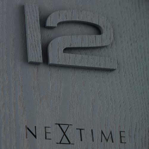 Nexttime Uhr 3096gs Holz Holz mittel, ø35,5 cm, Wand, grau