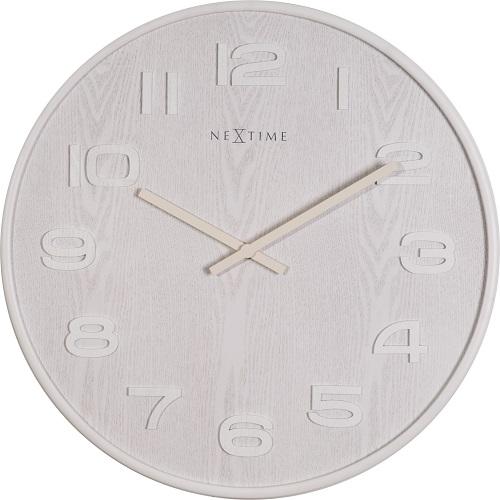 Nexttime Uhr 3096wi Holz Holz mittel, ø35,5 cm, Wand, weiß