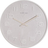 Nexttime Uhr 3096wi Holz Holz mittel, ø35,5 cm, Wand, weiß