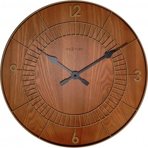 Nexttime Uhr 3113br Holz rund, ø50 cm, Wand, braun