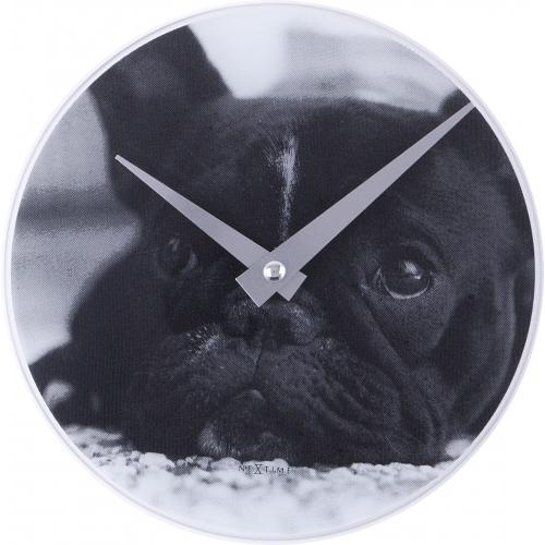 Nexttime Uhr 5173 kleiner Hund, ø20 cm, Wand, schwarz