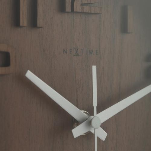 Nexttime Uhr 5192gs Holz Holz klein, 22x20 cm, Wand, Holz, grau