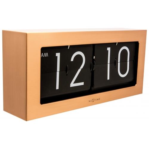 Nexttime Uhr 5198co Big Flip, 16,7x36 cm, Flip-Over, Kupferschwarz