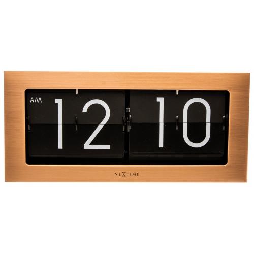Nexttime Uhr 5198co Big Flip, 16,7x36 cm, Flip-Over, Kupferschwarz