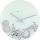 Nexttime-Uhr 8115 fallengelassen, ø43 cm, Wand, silber