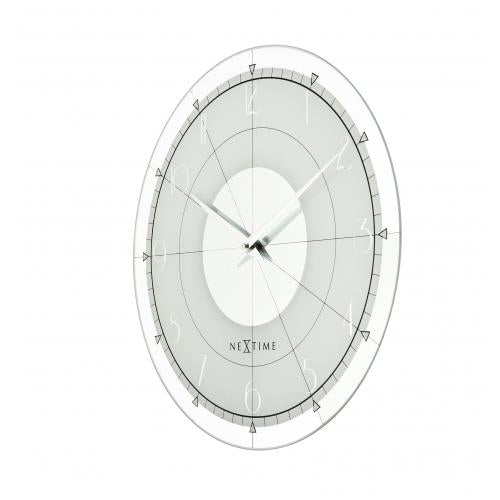 Nexttime Uhr 8125 Fancy Round, ø43 cm, Wand, Weiß Silber