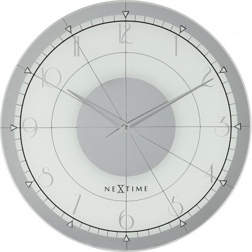 Nexttime Uhr 8125 Fancy Round, ø43 cm, Wand, Weiß Silber