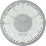 Nexttime Uhr 8125 Fancy Round, ø43 cm, Wand, Weiß Silber