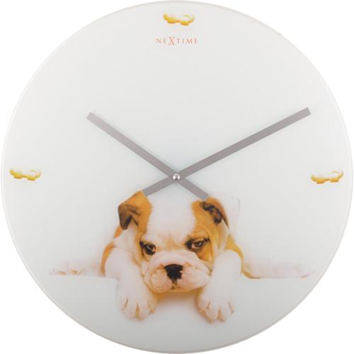 Nexttime Uhr 8136 Welpe, ø43 cm, Wand, weißbeige