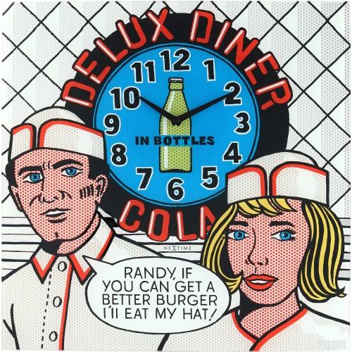 Nexttime Uhr 8167 Deluxe Dinner, 43x43cm, Wand, mehrfarbig