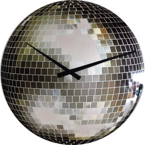 Nexttime Uhr 8801 kleine Disco, ø30 cm, Wand, silber