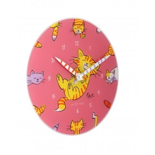 Nexttime-Uhr 8810 tickle my tummy, ø30 cm, Wand, rosa mehrfarbig
