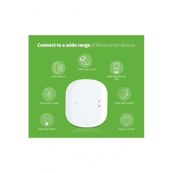 Woox r7070 smart wireless gateway, wifi 2.4 ghz, zigbee 3.0, max 50 devices, 10-30m, usb-power