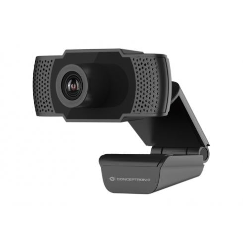 Conceptronic amdis01b Full-HD-Webcam mit Mikrofon, USB, 2 MP, 1920 x 1080p 30 fps, H.264, 90°