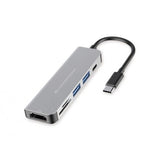 Concepttronic Donn02G 6-en-1 Adapte de hub USB multifonctionnel, USB 3.2 Gen 1 Type-C, HDMI, 5 Gbps, ALU