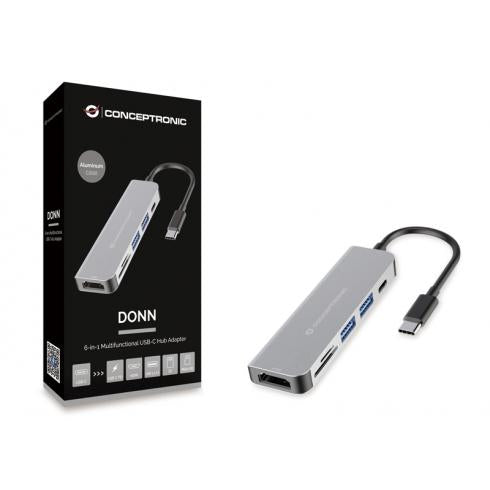 Conferenronesch Donn02g 6-in-1 multifunktional USB Hub Adpasten, USB 12 Gen 1 Pdmi, alt