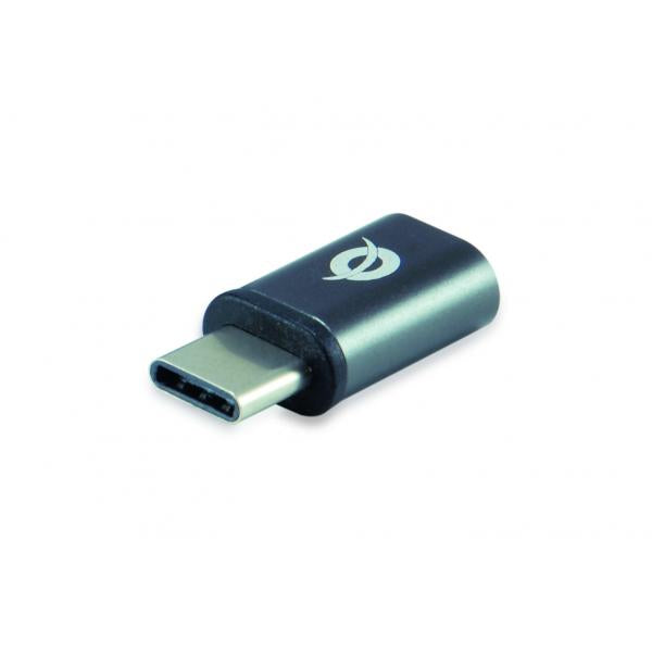 Conceptronic donn05g USB-C-auf-Micro-USB-OTG-Adapter 3er-Pack, USB 2.0 Typ-C Micro, männlich weiblich, schwarz
