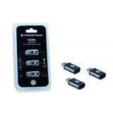 Conceptronic donn05g USB-C-auf-Micro-USB-OTG-Adapter 3er-Pack, USB 2.0 Typ-C Micro, männlich weiblich, schwarz
