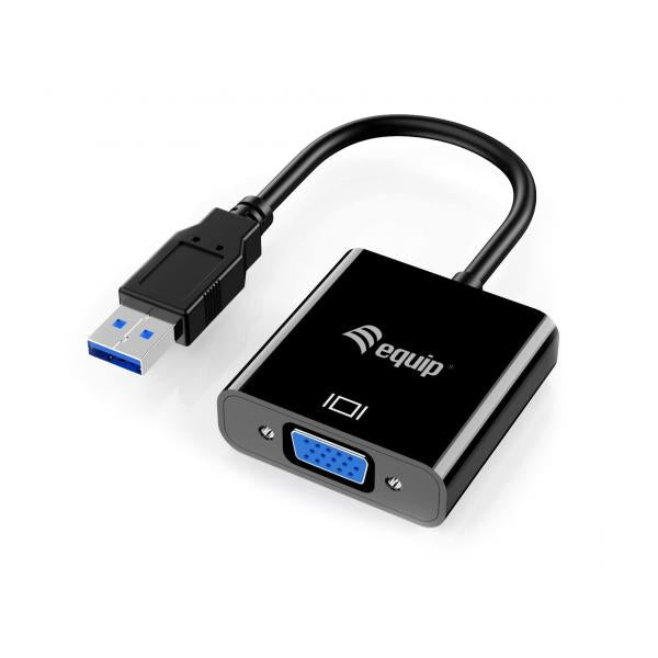 Equip 133384 USB 3.0-zu-VGA-Adapter, 1080p, USB 3.2 Gen 1, USB Typ A, VGA (D-Sub)-Ausgang